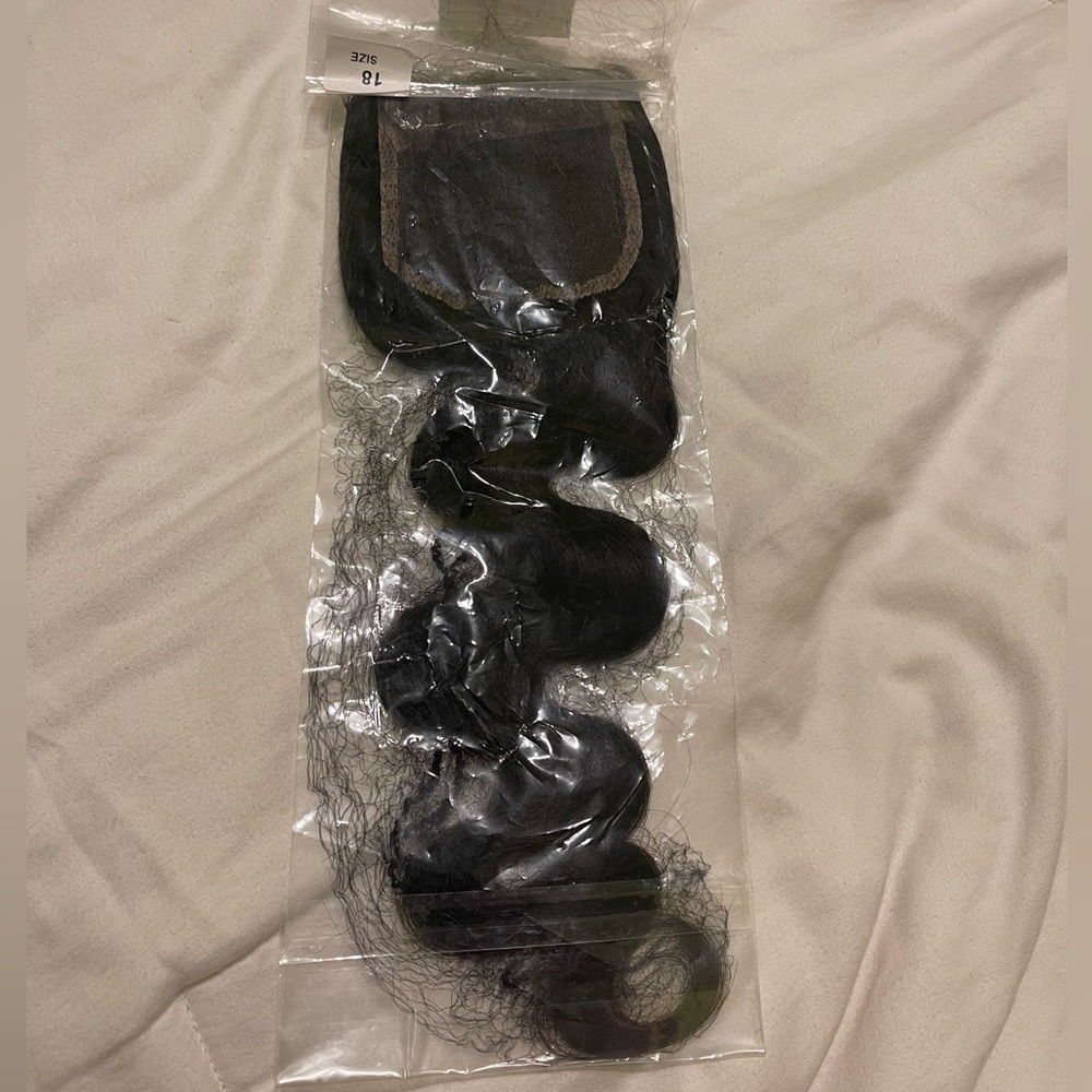 Middle Part 4x4 Closure- 18in, Body wave, Black